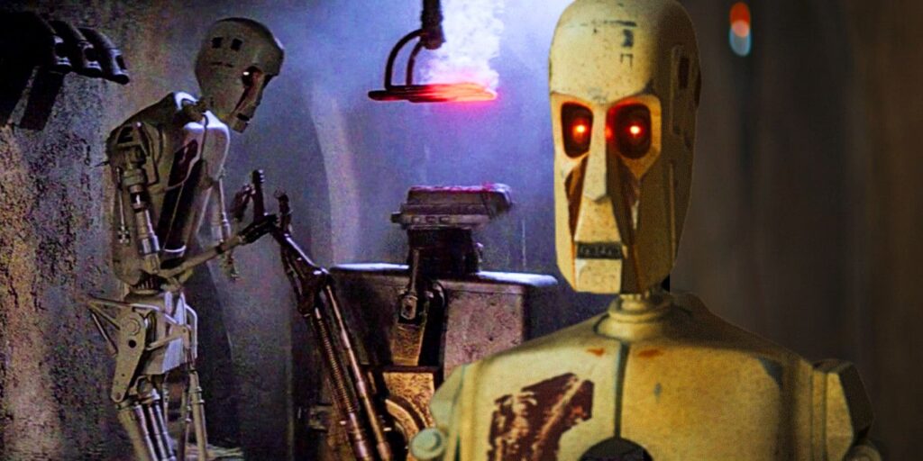 ¿Quién expresa el droide torturador en el libro de Boba Fett?