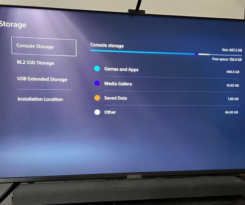 Menú de almacenamiento de PS5 menú de almacenamiento de ps5