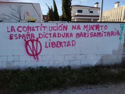 Una de las pocas pintadas del grupo Viral_Vendetta en España.