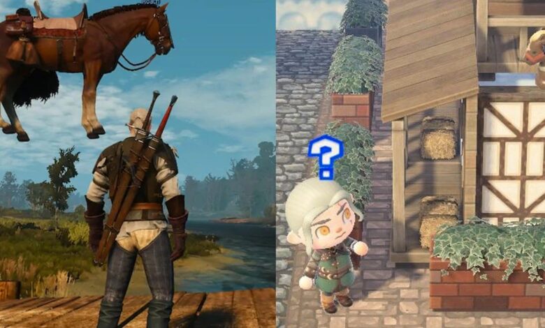 Animal Crossing Player recrea el meme de Roach on a Roof de Witcher 3
