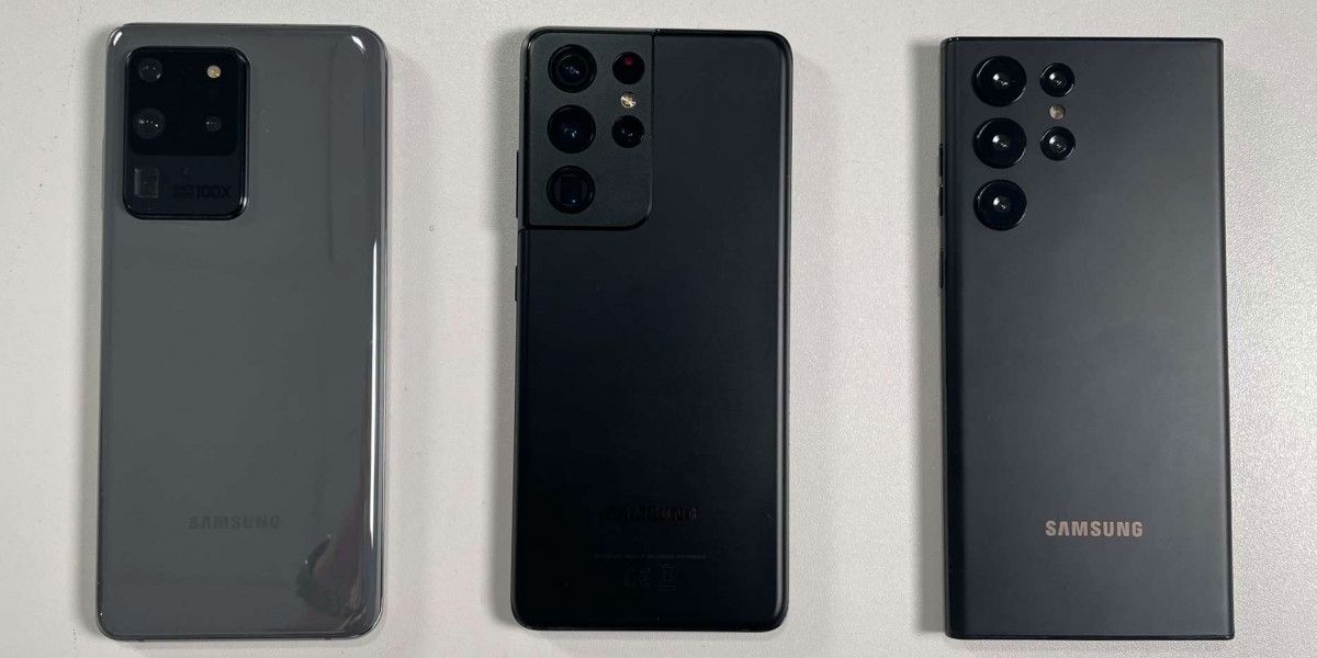 Así es como se ve el Galaxy S22 Ultra junto al S21 y S20
