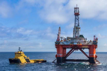 Una plataforma petrolífera de perforación situada en el mar del Norte.