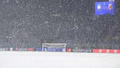 Champions League: Impide nevada el partido entre Atalanta y Villarreal | Tuit