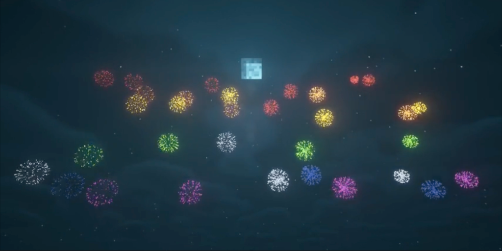 El colorido espectáculo de fuegos artificiales de Minecraft comienza en 2022