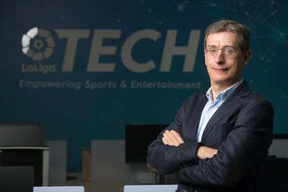 El director de operaciones de LaLiga Content Protection, Emilio Fernández del Castillo, en sede de LaLiga el pasado miércoles.