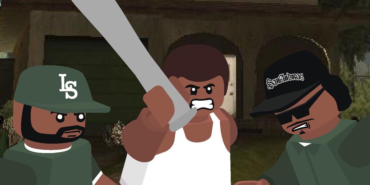 GTA San Andreas ‘Grove Street Gang recreado como arte LEGO