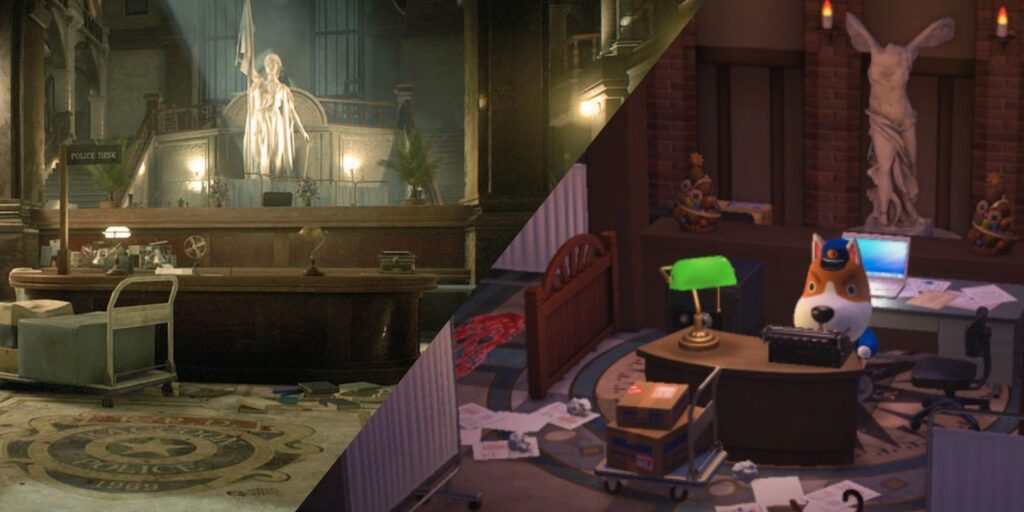 Jugador de ACNH recrea el departamento de policía de Raccoon City de Resident Evil