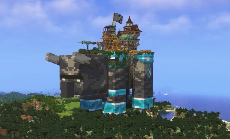 La construcción masiva de Minecraft Ravager tiene una base completa en la parte posterior