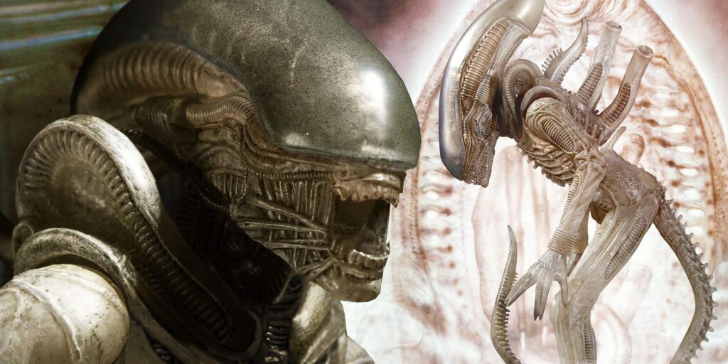 La figura de acción de Xenomorph recrea el diseño alienígena original (con cabeza clara)