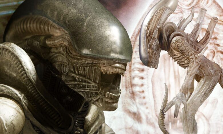 La figura de acción de Xenomorph recrea el diseño alienígena original (con cabeza clara)