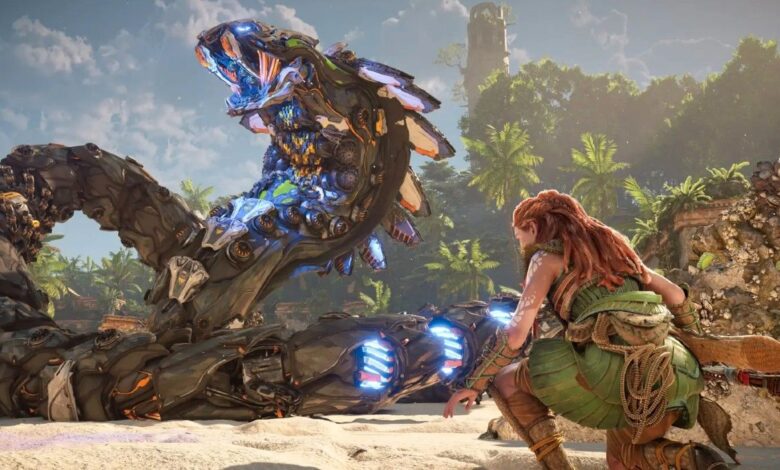 La máquina serpiente Slitherfang de Horizon Forbidden West parece aterradora