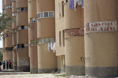 Viviendas sociales en el barrio de Los Palmerales de Elche.