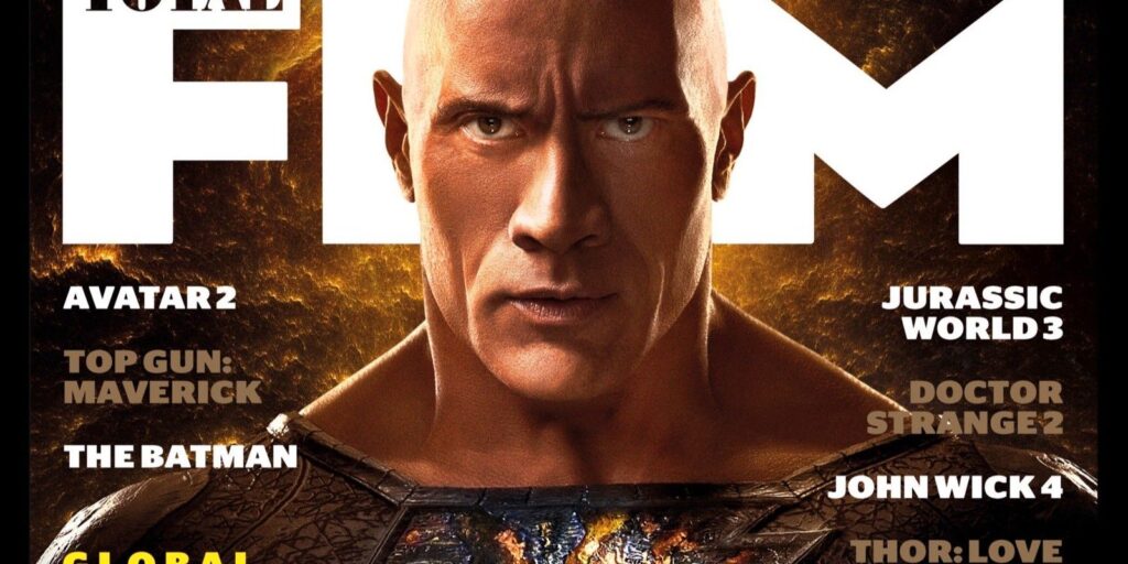La portada de la revista Black Adam muestra una vista detallada del disfraz de Dwayne Johnson