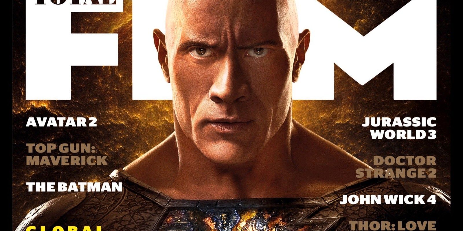 La portada de la revista Black Adam muestra una vista detallada del disfraz de Dwayne Johnson