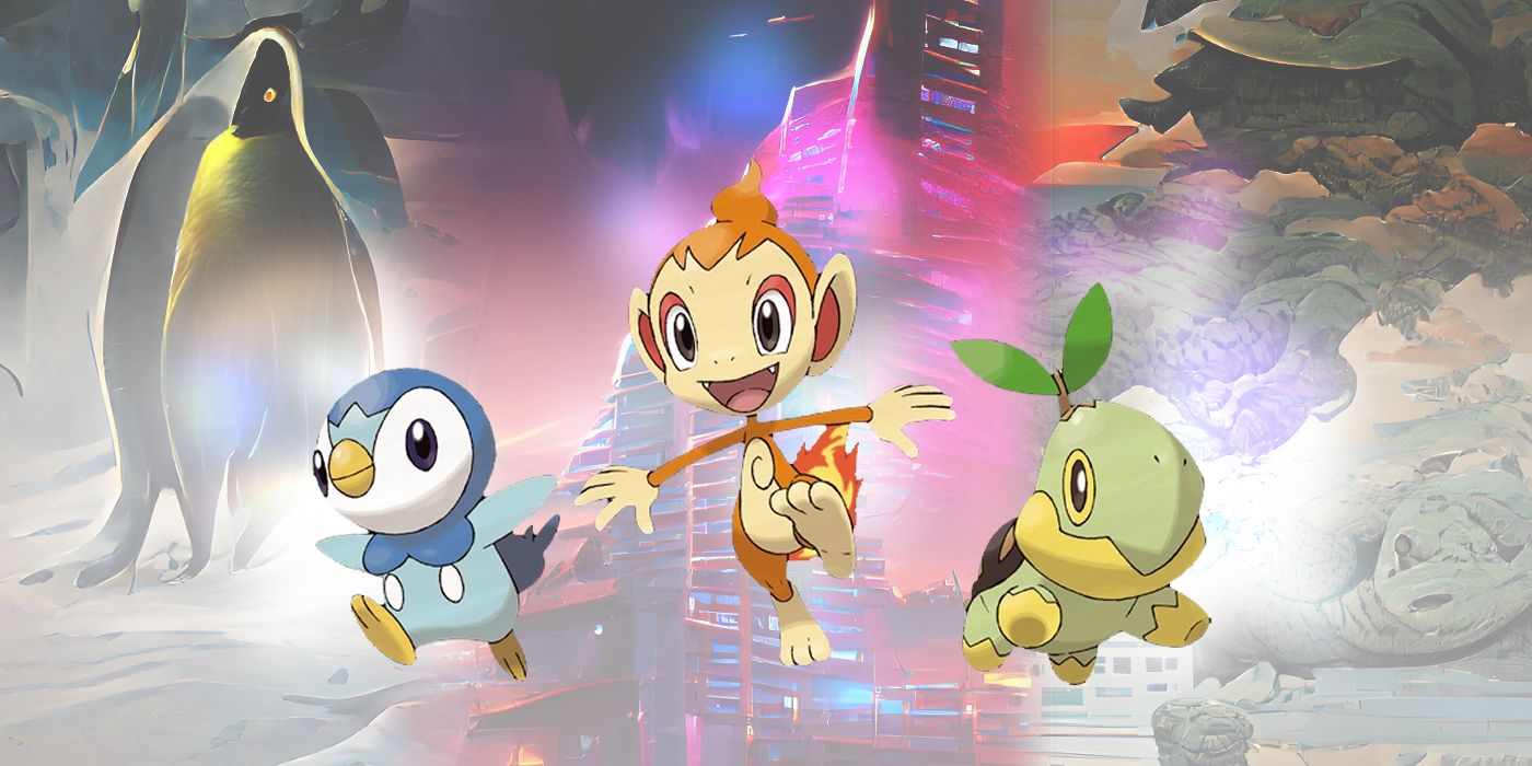 Los principiantes de Pokémon Gen 4 dibujados por IA crean una hermosa pesadilla