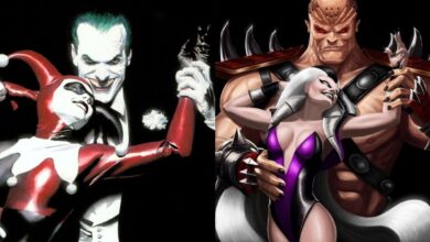Mortal Kombat: Shao Kahn y Sindel Echo Joker y Harley Quinn en el arte