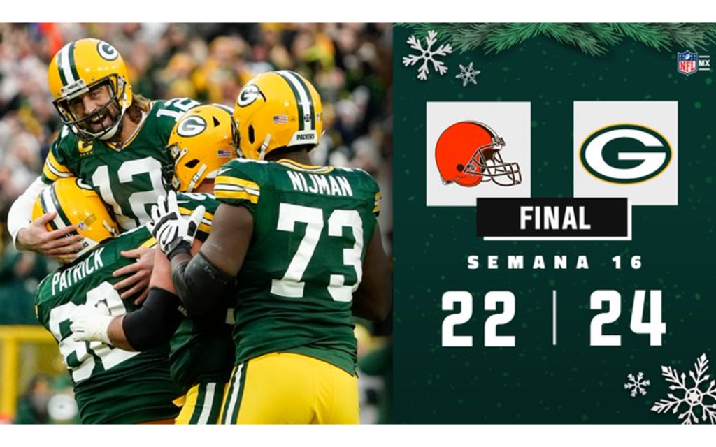 NFL: Tiene Aaron Rodgers histórica actuación y Green Bay logra cerrada victoria ante Cleveland | Resultados