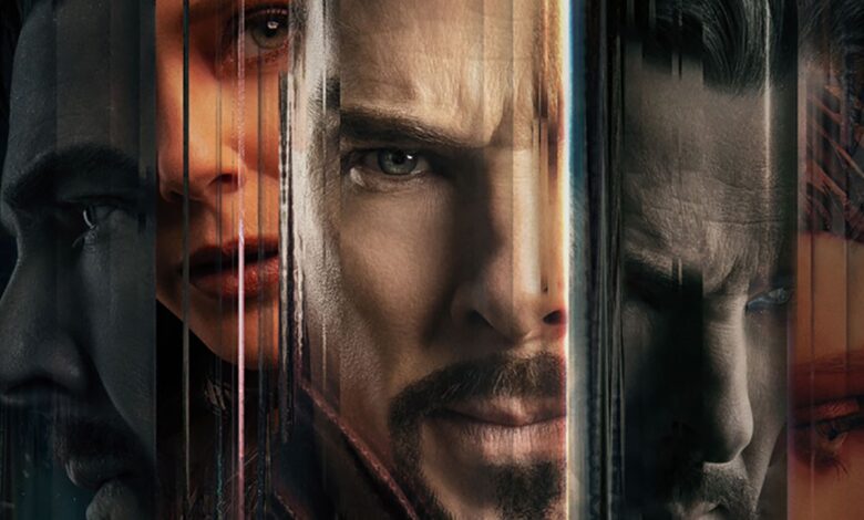Póster de Multiverse Of Madness: Varias versiones de Doctor Strange y Scarlet Witch
