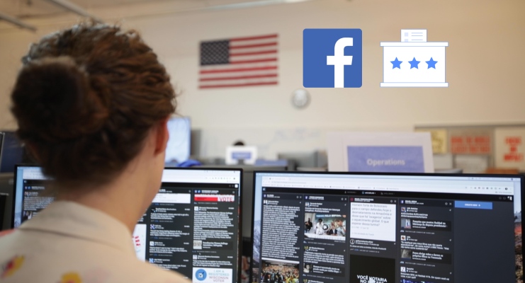 Realice un recorrido en video por la sala de guerra de seguridad electoral de Facebook