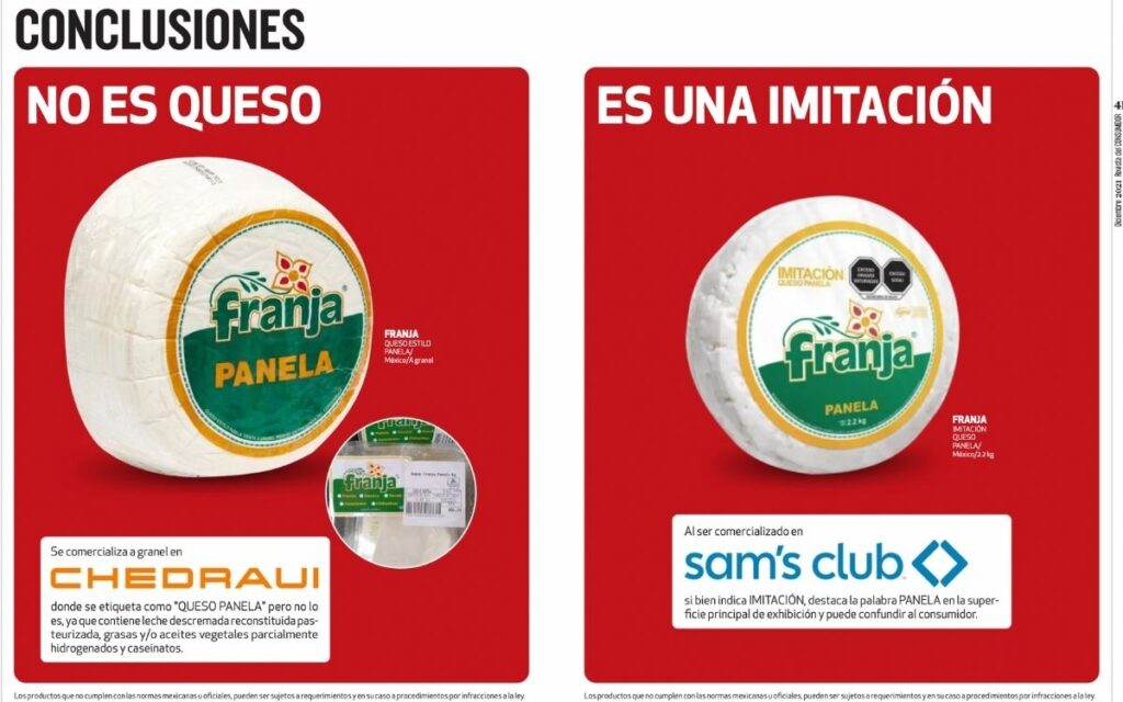 Revisa Profeco quesos panela; detecta dos que no son queso y otros que no cumplen con contenido