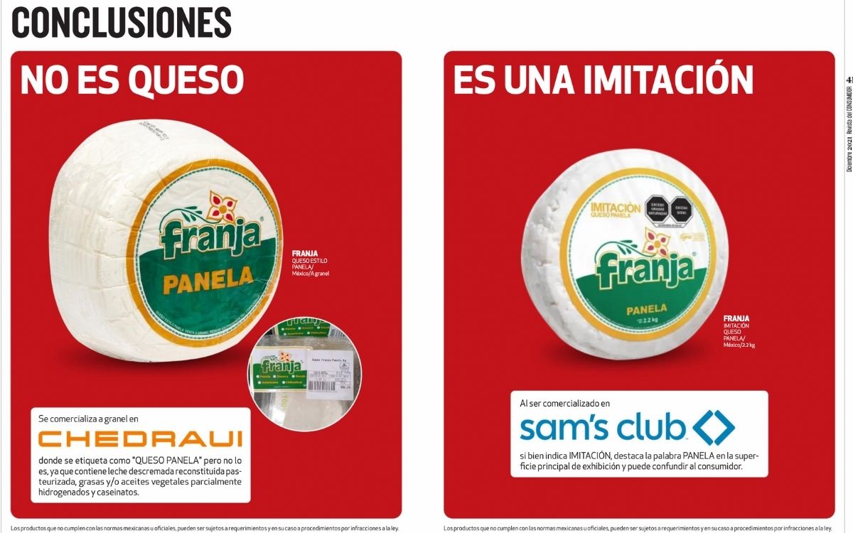 Revisa Profeco quesos panela; detecta dos que no son queso y otros que no cumplen con contenido