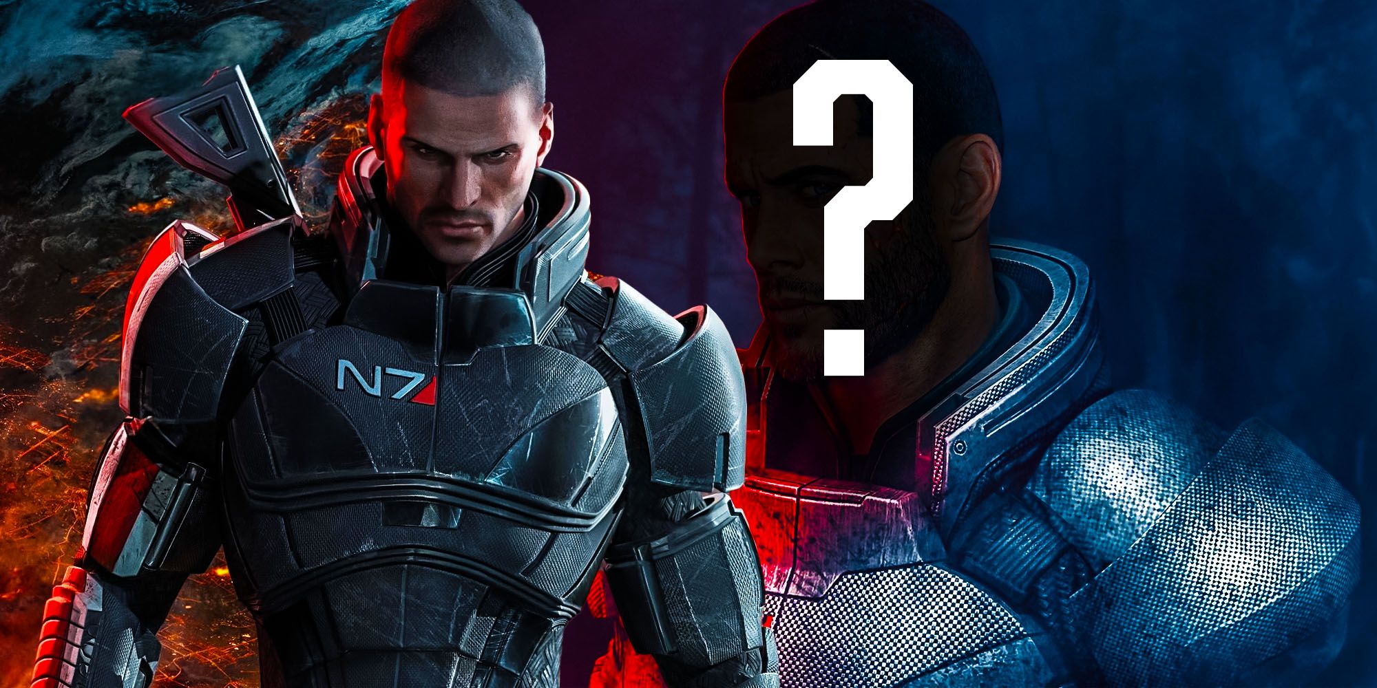 Selección de Shepard en un programa de televisión de Mass Effect