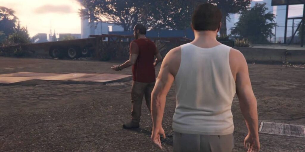 Trevor de GTA 5 vuela en helicóptero imaginario con un glitch hilarante