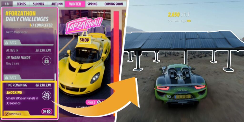 Ubicaciones de los paneles solares en Forza Horizon 5