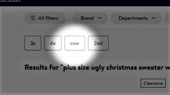 Walmart usa la palabra “vaca” para talla de ropa