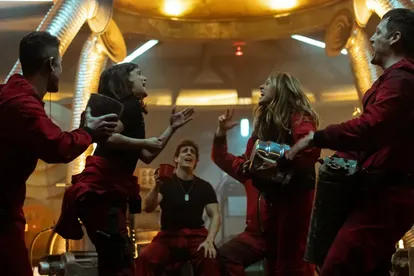 Una instante de la tanda final de capítulos de 'La casa de papel'.
