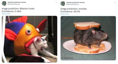 Captura de dos publicaciones de @ResNeXtGuesser