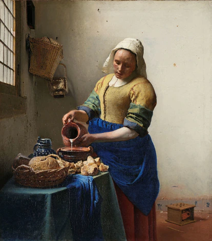 Obra 'La lechera', de Johannes Vermeer, conservada en el Rijksmuseum, Ámsterdam.