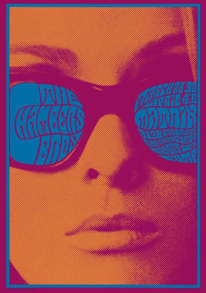 Cartel diseñado por el artista Víctor Moscoso, 'The Chamber Brothers', de 1967.