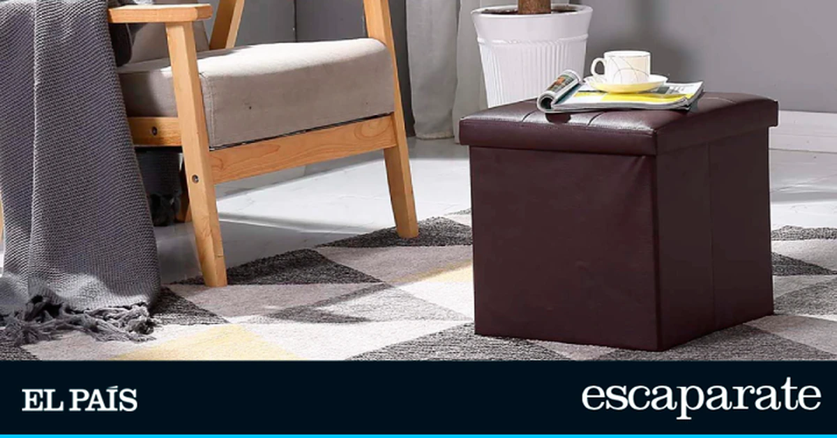 Este taburete es perfecto como reposapiés, asiento auxiliar o caja de almacenaje y está disponible en cinco colores