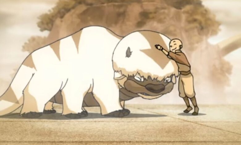 Aang y Appa vuelan por encima de las nubes en el impresionante arte de Avatar: Last Airbender