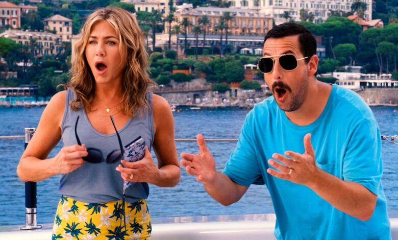 Adam Sandler y Jennifer Aniston se reúnen en fotos del set de Murder Mystery 2