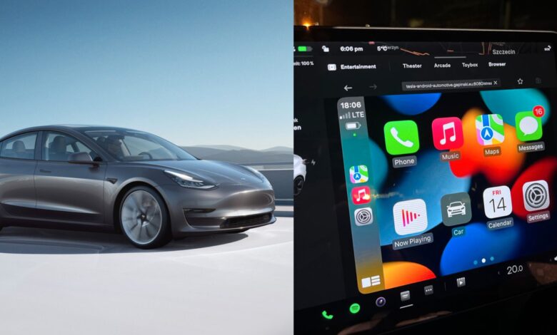 Alguien puso Apple CarPlay en su Tesla: así es como se ve