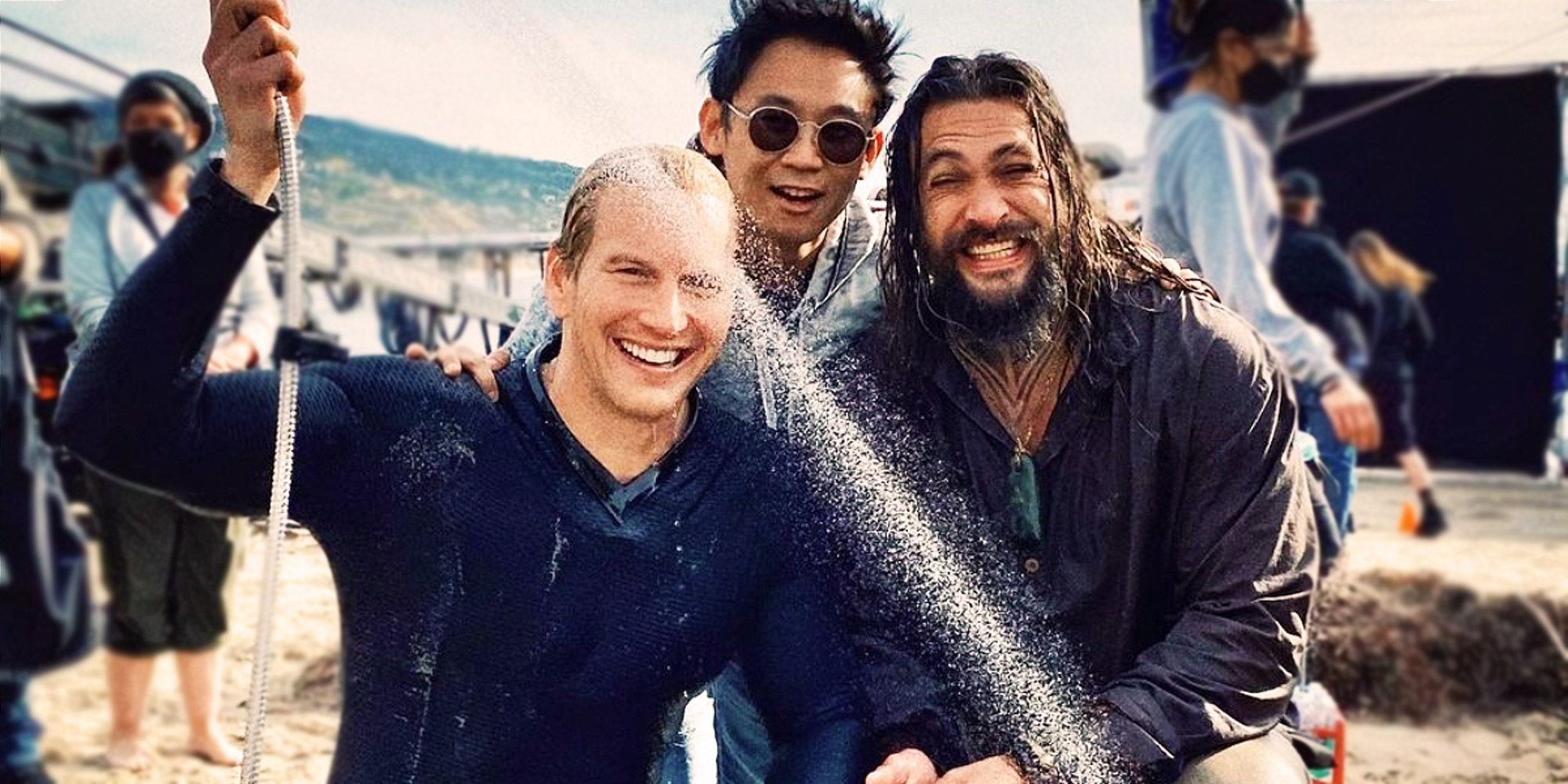 Aquaman 2: Jason Momoa y Patrick Wilson celebran el final del rodaje en una foto del set