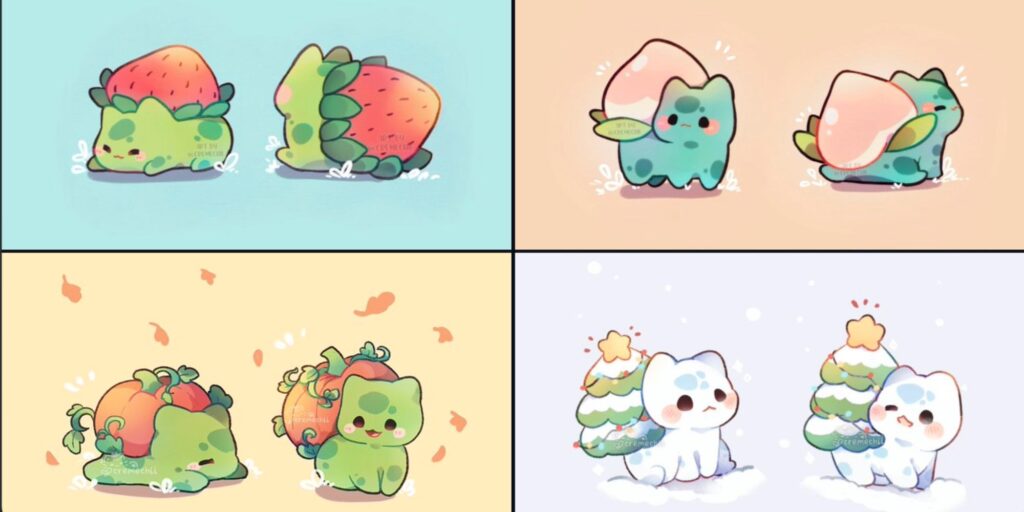 Artista de Pokémon muestra adorables pinturas de Bulbasaur de temporada