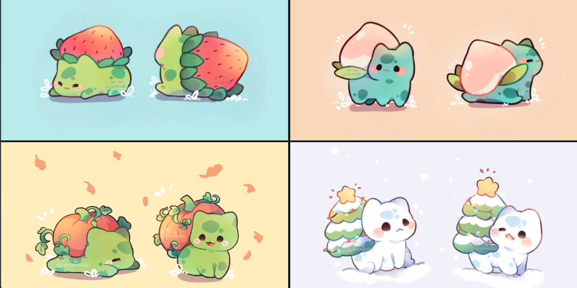 Artista de Pokémon muestra adorables pinturas de Bulbasaur de temporada
