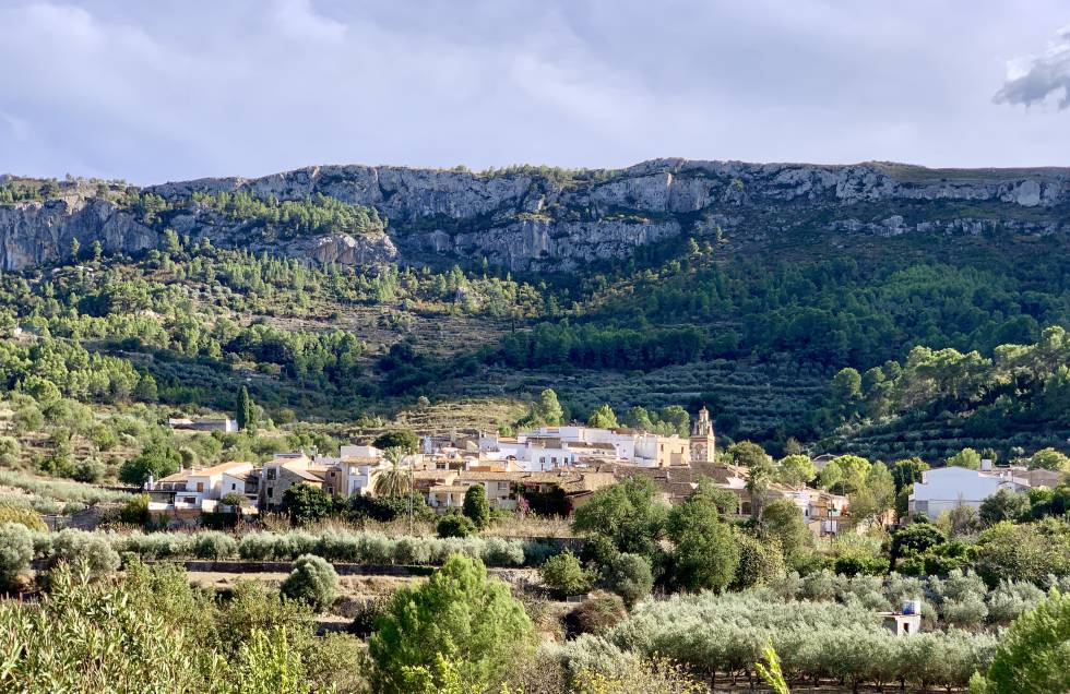 El pueblo de Benialí, en la Vall de Gallinera (Alicante).