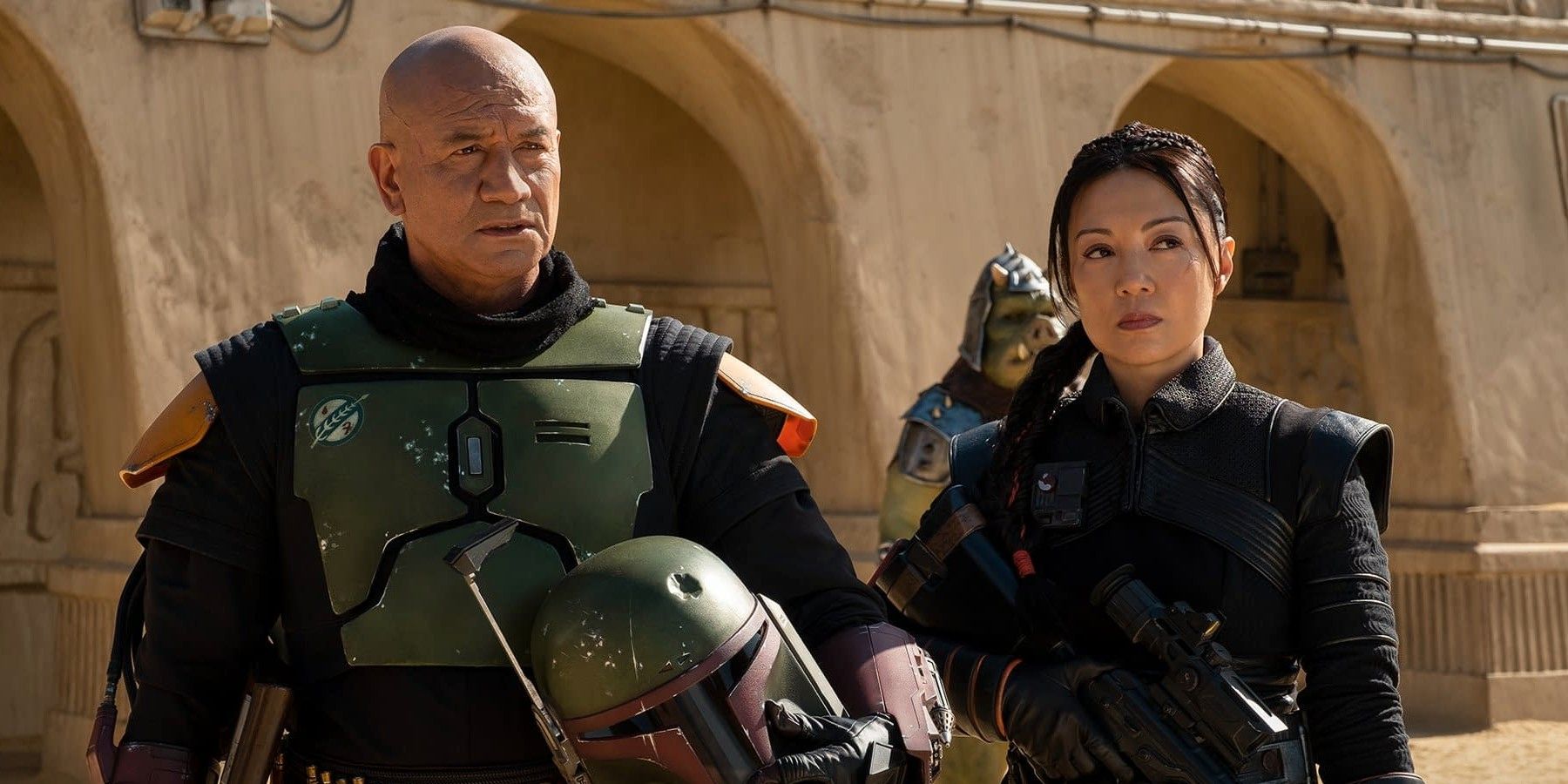 Boba Fett: Mira a Ming-Na Wen salvar a Temuera Morrison de estropear la gran escena