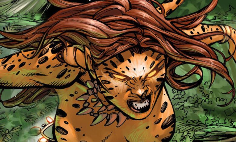 Cheetah Body Paint Cosplay se convierte en Wonder Woman 1984 Villain Comic-Precisa