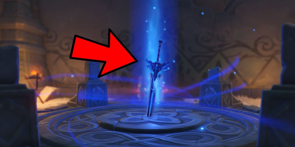 Cómo encontrar un Claymore plateado estrellado tumbado en la nieve en Genshin Impact