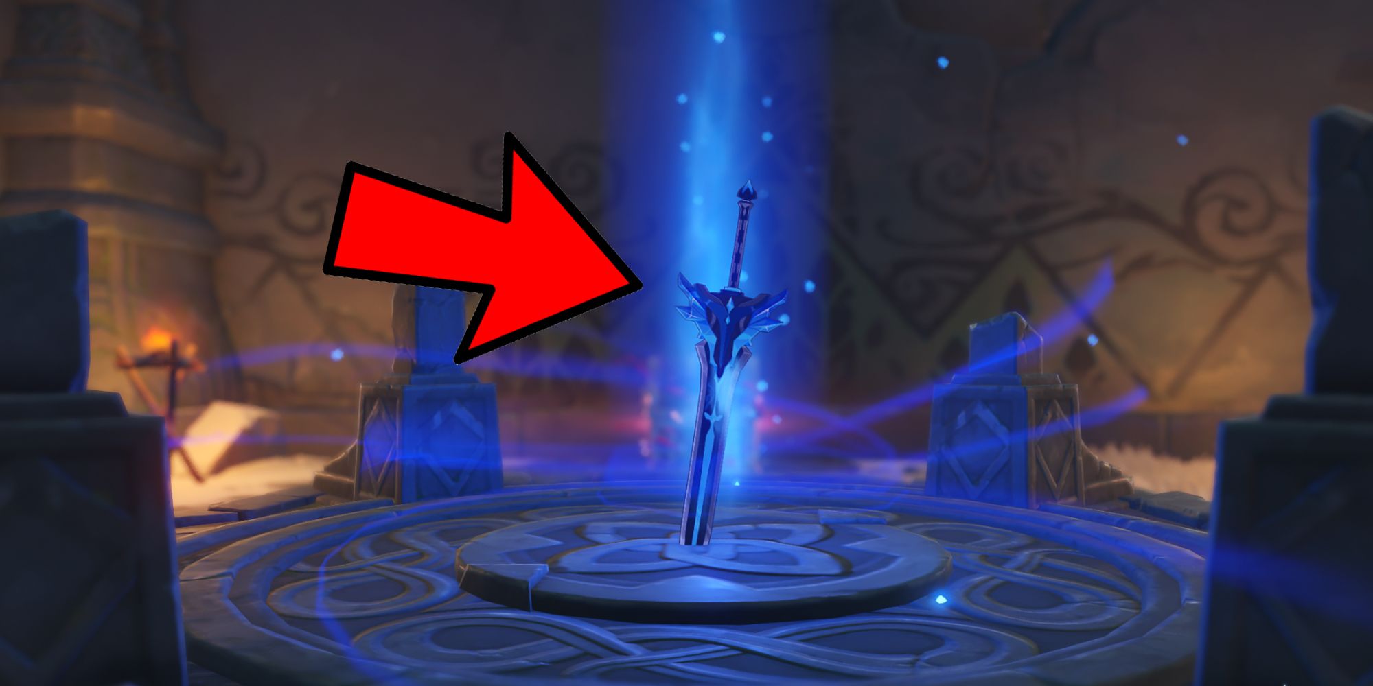 Cómo encontrar un Claymore plateado estrellado tumbado en la nieve en Genshin Impact