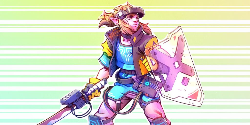 Cyberpunk 2077 y Zelda Crossover Fanart dan lugar a Neon CyberLink