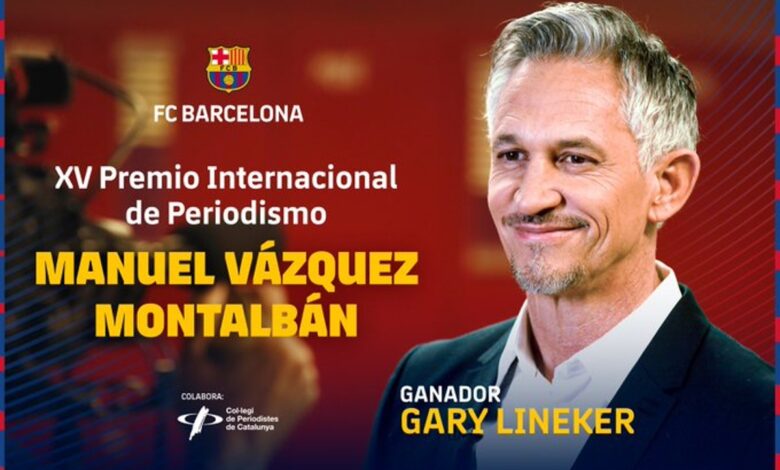 Dan Premio Vázquez Montalbán, en periodismo deportivo, a Gary Lineker | Video
