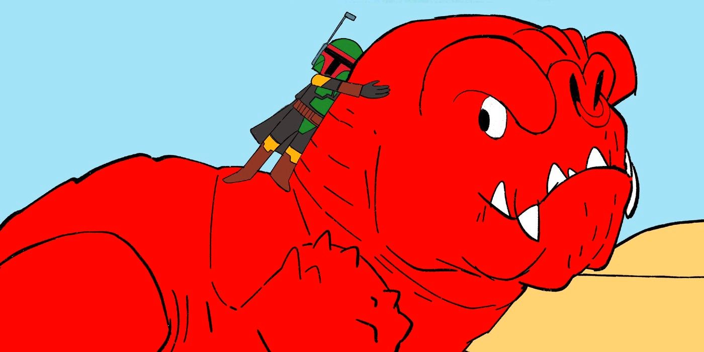 El deseo de Boba Fett de montar un rancor se convierte en una linda portada de libro para niños