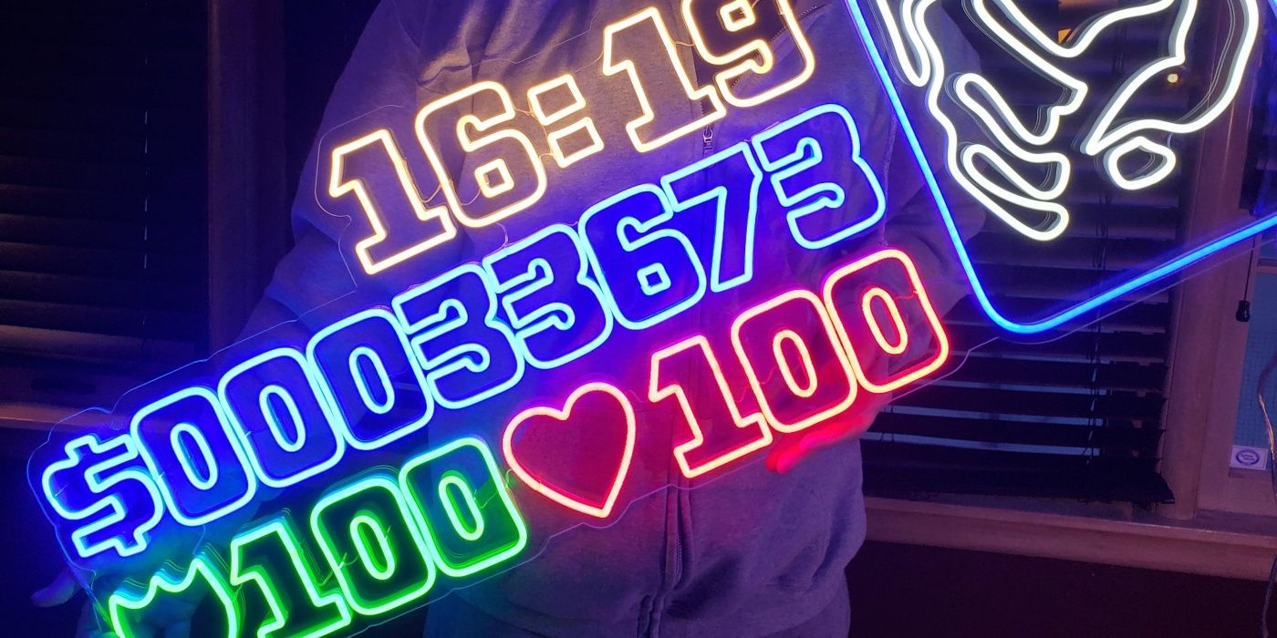 El icónico HUD de GTA se ve genial como un letrero de neón