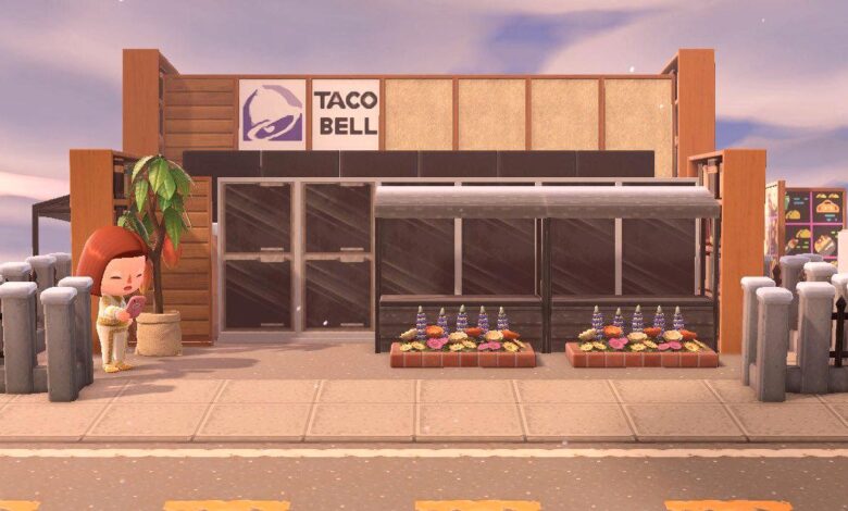 El jugador de Animal Crossing muestra la impresionante construcción de Taco Bell Drive-Thru